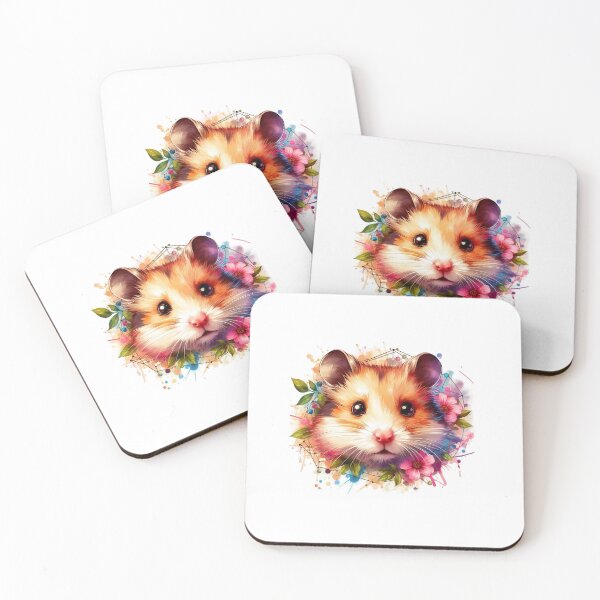 Item preview, A beautiful colorful hamster with various leaves and flowers around designed and sold by Marcoshop10.