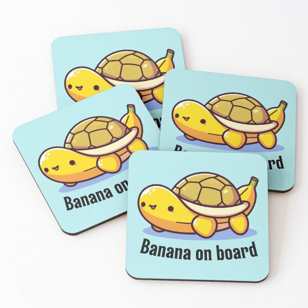 Item preview, Banana on board - cute banana turtle designed and sold by Funny-Banana.