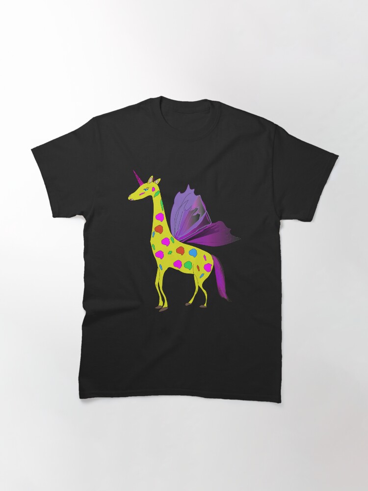 Alternate view of Giraffe Unicorn the mythical creature Classic T-Shirt