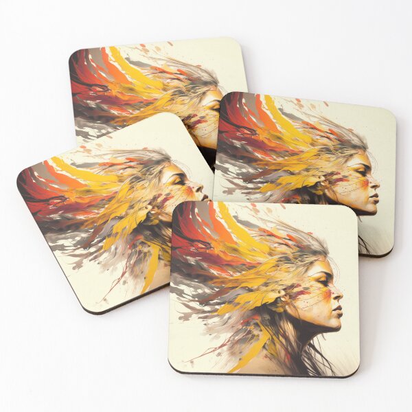 Item preview, Painting abstract woman feathers designed and sold by madeinfrance1.