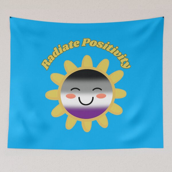Item preview, Irradia Positividad Bandera del Orgullo Asexual Sol de Color, Diseño Kawaii Ace, Festival del Orgullo designed and sold by Travelslightly.
