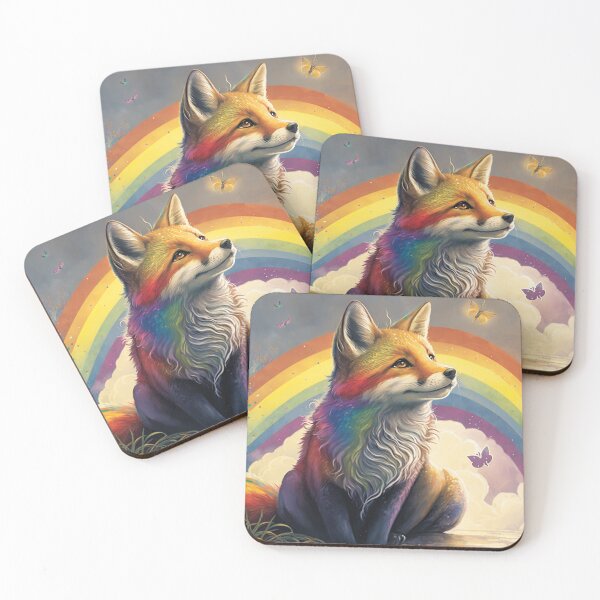 Item preview, rainbow fox designed and sold by madeinfrance1.