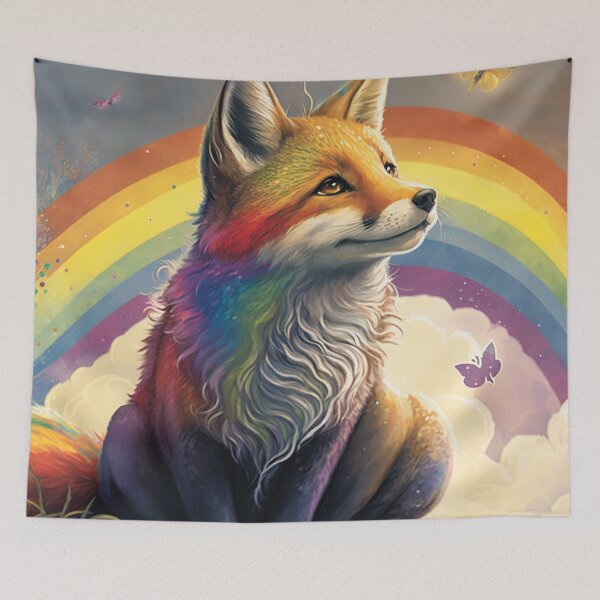 Item preview, rainbow fox designed and sold by madeinfrance1.