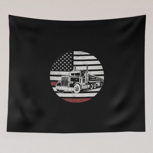 Item preview, Retro Sunset US Flag and Truck designed and sold by YoungMind95.