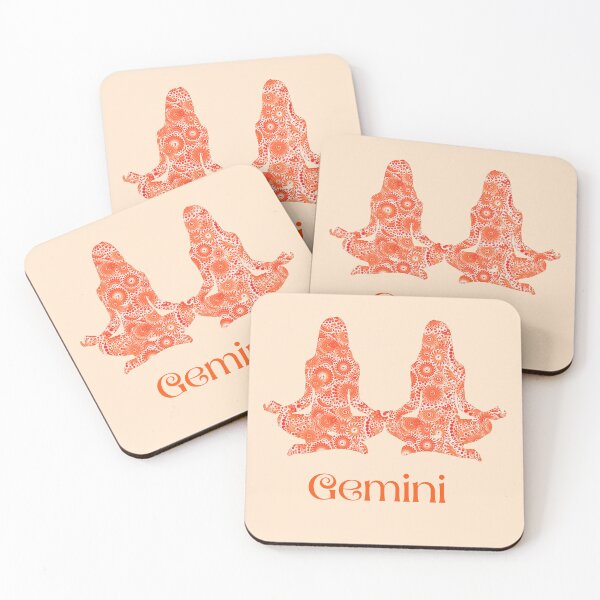 Item preview, Zodiac Sign for Gemini in Coral Orange designed and sold by Marymarice.