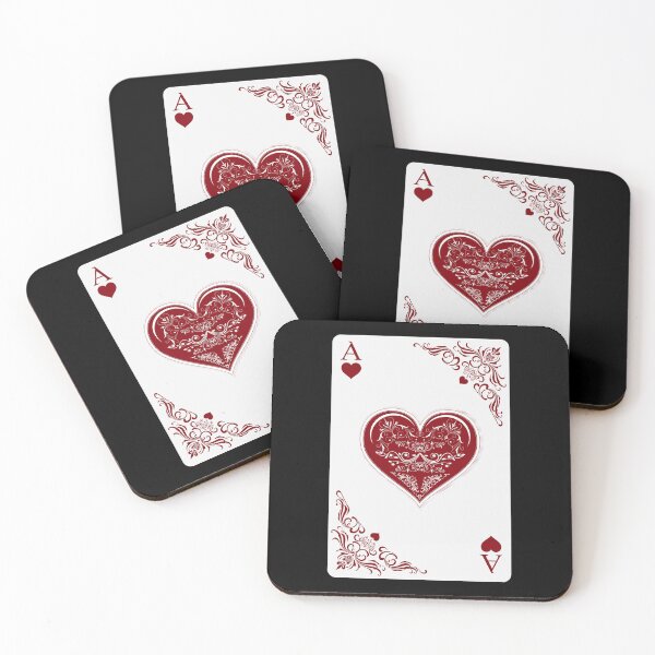 Item preview, ace of hearts, retro illustration, arabesque designed and sold by Numbers-Art.