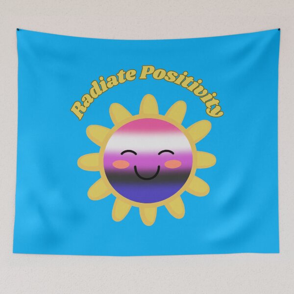 Item preview, Radiate Positivity Genderfluid  Pride Flag Colored Sun, Kawaii Genderfluid Design, Pride Festival designed and sold by Travelslightly.