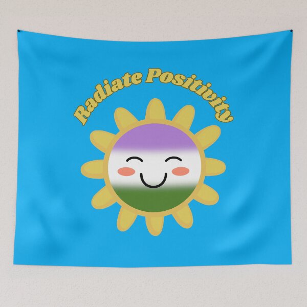 Item preview, Radiate Positivity Genderqueer  Pride Flag Colored Sun, Kawaii Genderqueer Design, Pride Festival designed and sold by Travelslightly.