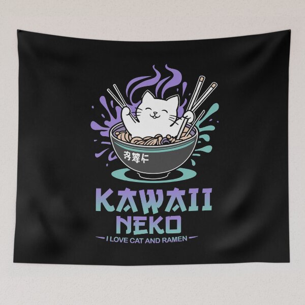 Item preview, Cat Ramen Kawai Neko I love ramen Japanese style anime designed and sold by CoolFuture.