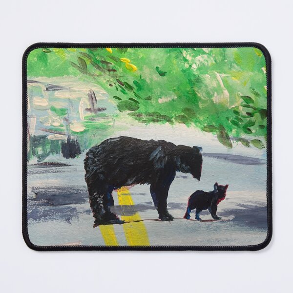 Item preview, Mama and baby bear crossing the road designed and sold by Unlockeverydoor.