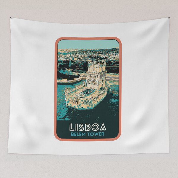 Item preview, Belem Tower Lisbon Portugal Tagus River Illustration | Historic Art designed and sold by Lemomo-artworks.