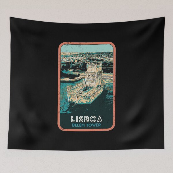 Item preview, Belem Tower Lisbon Portugal Tagus River Illustration | Historic Art designed and sold by Lemomo-artworks.