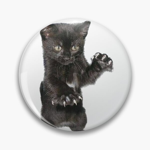 Item preview, Black kitten with claws out designed and sold by observation.