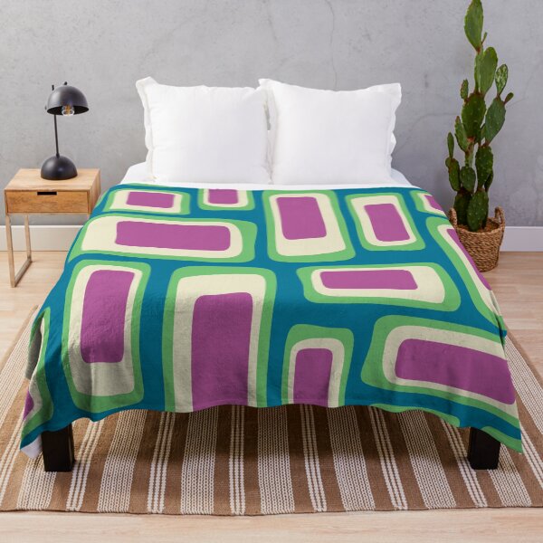 Item preview, Retro Mid Century Modern Abstract Composition Blue Green and Burgundy designed and sold by tonymagnerart.