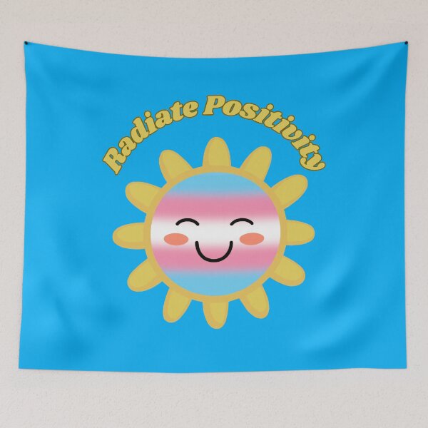 Item preview, Radiate Positivity Transgender Pride Flag Colored Sun, Kawaii Transgender Design, Pride Festival designed and sold by Travelslightly.