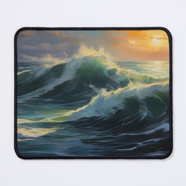 Item preview, Stormy sea at night. Heavy sea. Sunset lights.A strong storm with big waves in the ocean. Night thunderstorm. Dark mode colors.  designed and sold by digoarpi.