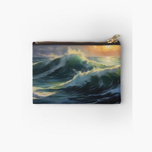 Item preview, Stormy sea at night. Heavy sea. Sunset lights.A strong storm with big waves in the ocean. Night thunderstorm. Dark mode colors.  designed and sold by digoarpi.