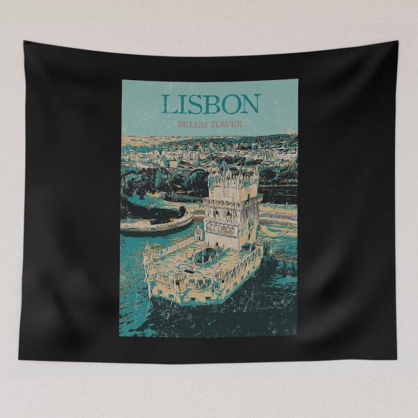 Item preview, Belem Tower Lisbon Portugal Tagus River Illustration | Historic Art designed and sold by Lemomo-artworks.