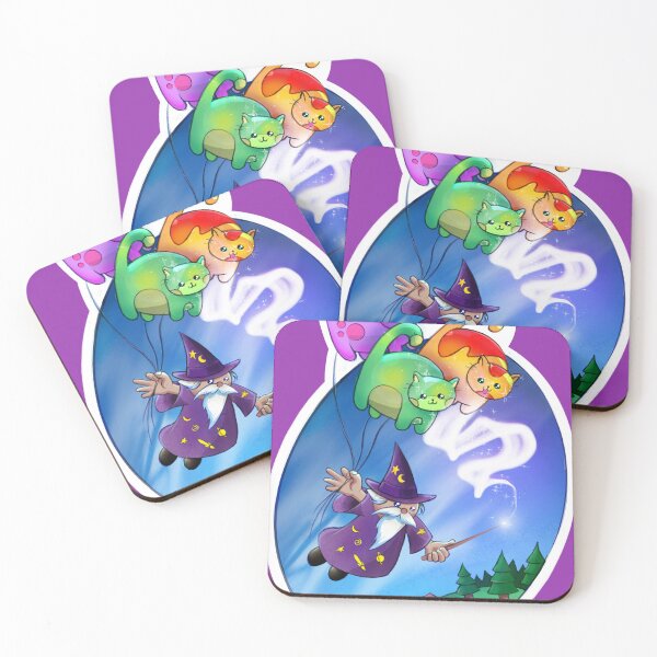 Item preview, Sky Wizard Conjures Cat Balloons designed and sold by sparklellama.