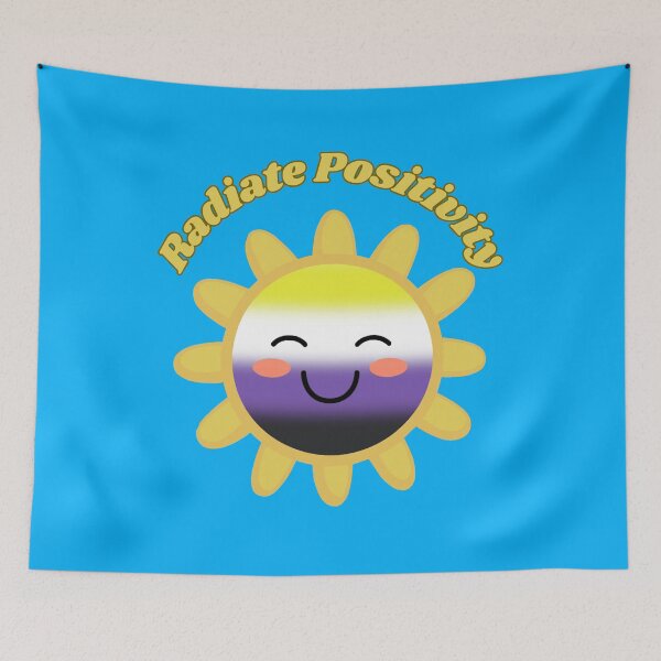 Item preview, Radiate Positivity Nonbinary  Pride Flag Colored Sun, Kawaii Enby Design, Pride Festival designed and sold by Travelslightly.
