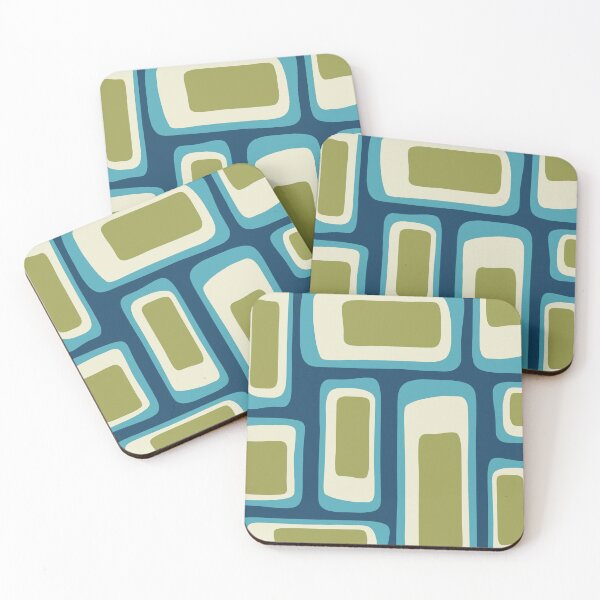 Item preview, Mid Century Modern Abstract Pattern in Blue and Green designed and sold by tonymagnerart.