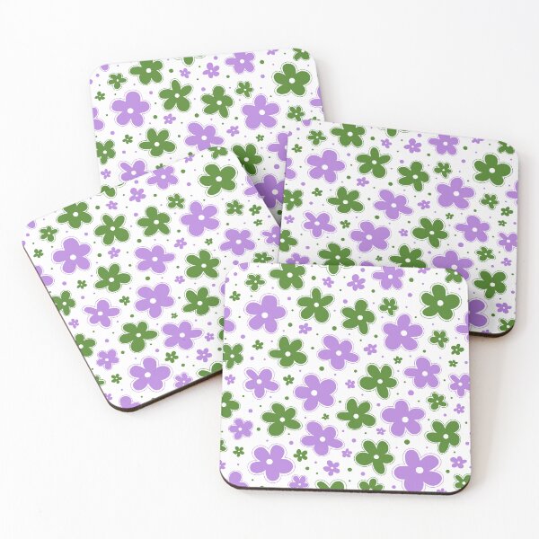 Item preview, Genderqueer Pride Flag Flowers Doodle Green Purple designed and sold by JoyfulJen.