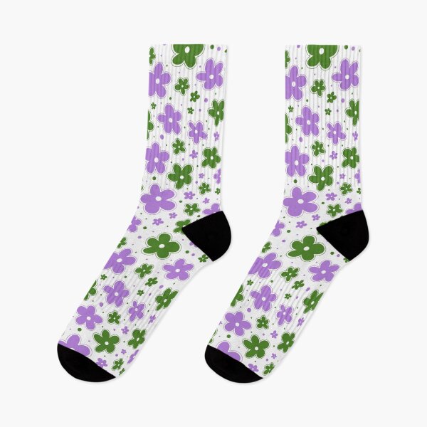 Item preview, Genderqueer Pride Flag Flowers Doodle Green Purple designed and sold by JoyfulJen.
