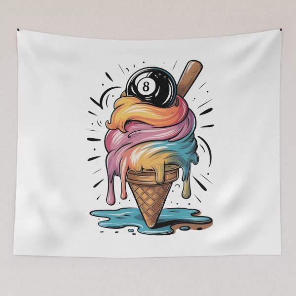 Item preview, Funny Billiard Melting Design For billiards pool, Ice Cream Lovers designed and sold by Creatiforge.