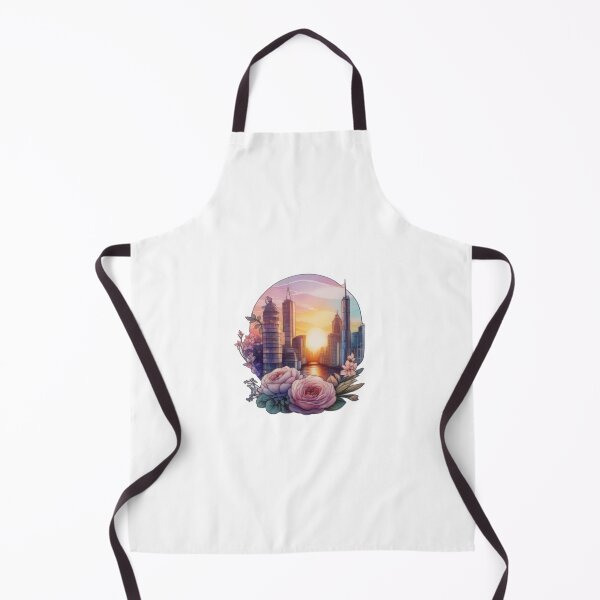Item preview, Floral Watercolor Sunset Skyline Sticker (1426) designed and sold by WASjourney.