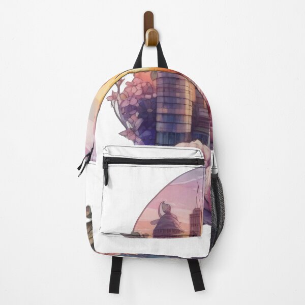 Item preview, Floral Watercolor Sunset Skyline Sticker (1426) designed and sold by WASjourney.