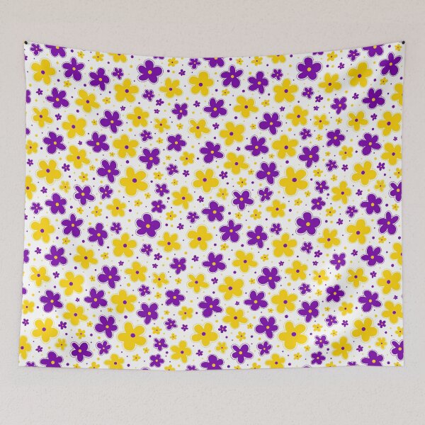 Item preview, Intersex Pride Flag Flowers Doodle Yellow Purple designed and sold by JoyfulJen.