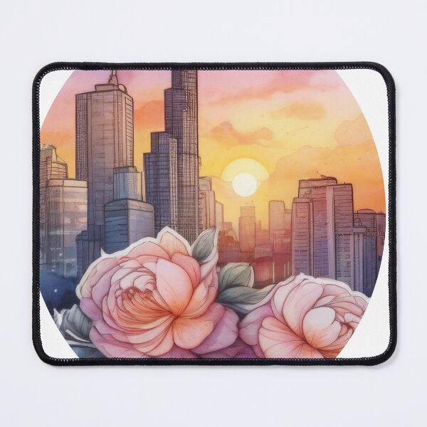 Item preview, Sunset City Floral Watercolor Sticker (1429) designed and sold by WASjourney.