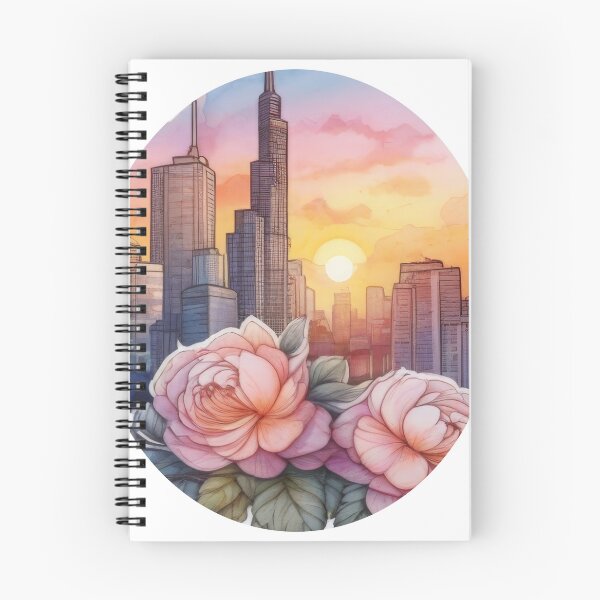 Item preview, Sunset City Floral Watercolor Sticker (1429) designed and sold by WASjourney.