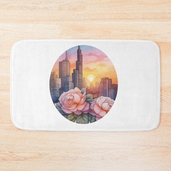 Item preview, Sunset City Floral Watercolor Sticker (1429) designed and sold by WASjourney.