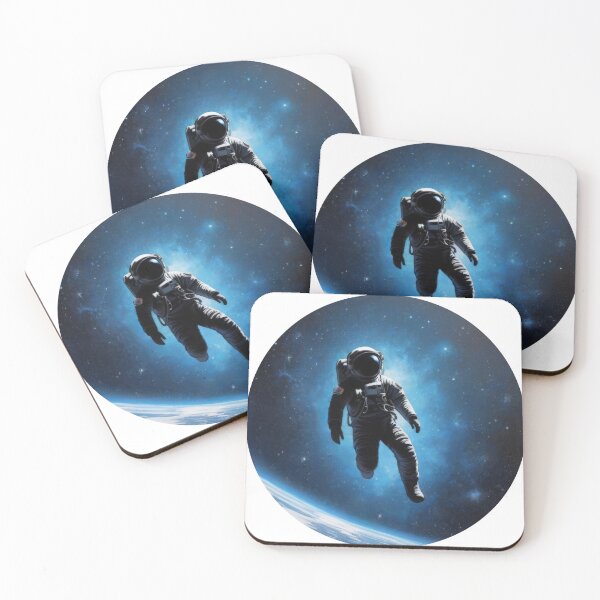 Item preview, Highly Detailed Astronaut Silhouette Floating in Inky Black Space - Contour Artwork (1430) designed and sold by WASjourney.
