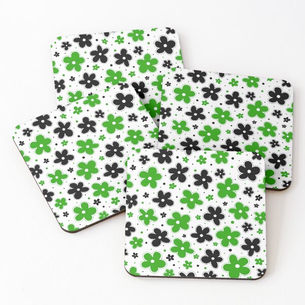 Item preview, Neutrois Pride Flag Flowers Doodle Green Black designed and sold by JoyfulJen.