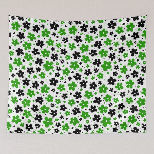 Item preview, Neutrois Pride Flag Flowers Doodle Green Black designed and sold by JoyfulJen.