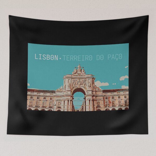 Item preview, Terreiro do Paço Lisbon Portugal Square Illustration | Iconic Art Print designed and sold by Lemomo-artworks.