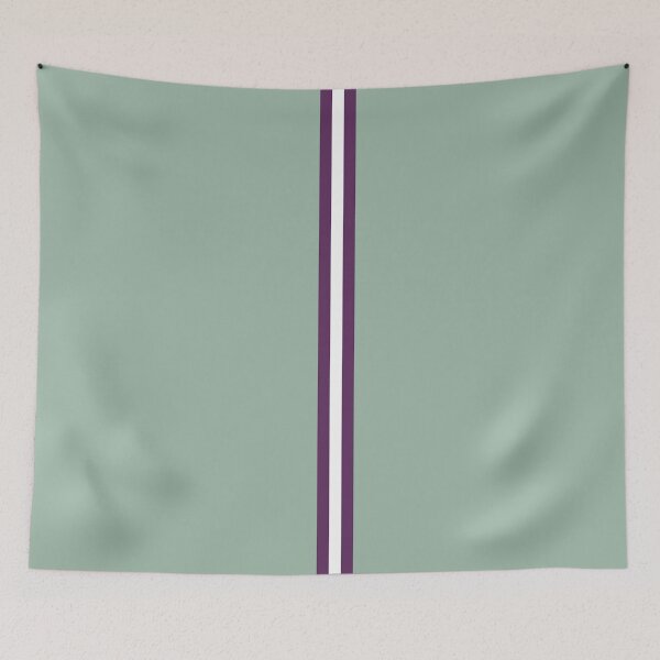 Item preview, MUTED GREEN, AUBERGINE PURPLE & WHITE Central Vertical 3 STRIPES designed and sold by RachelMacht.