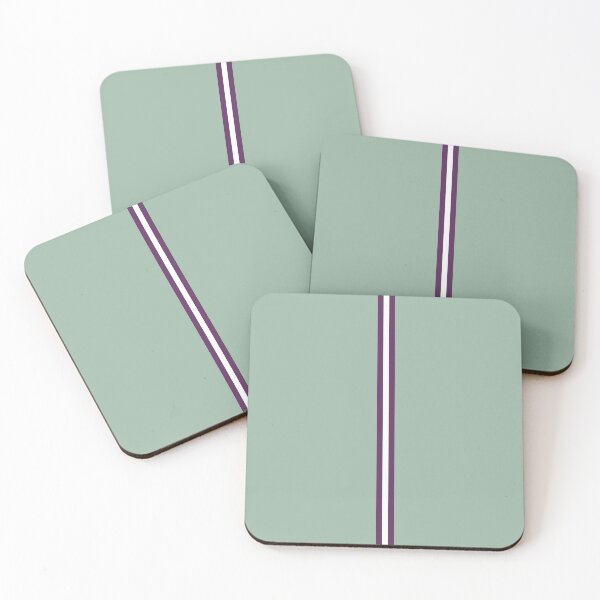Item preview, MUTED GREEN, AUBERGINE PURPLE & WHITE Central Vertical 3 STRIPES designed and sold by RachelMacht.