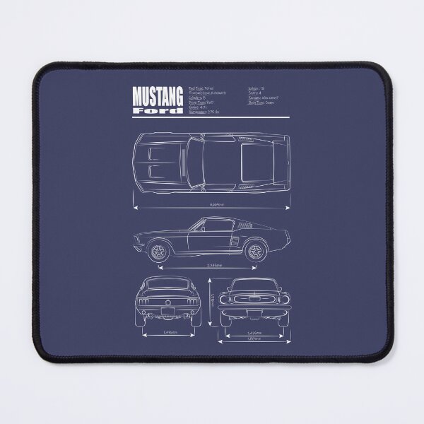 Item preview, '67 Mustang Fastback Blueprint White designed and sold by VonnArt.