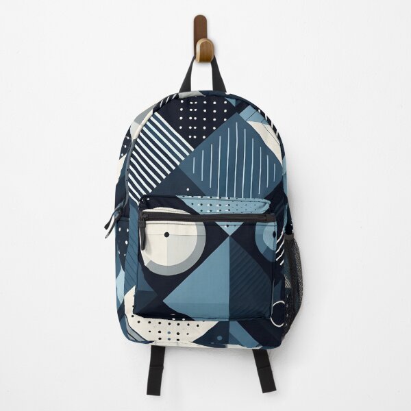 Item preview, Geometric shapes in dark blue and light grey minimalist style patterns  designed and sold by BlackCatspet1.