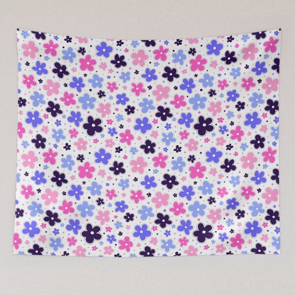 Item preview, Omnisexual Pride Flag Flowers Doodle Pink Blue designed and sold by JoyfulJen.