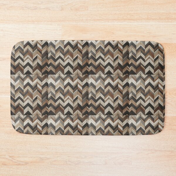 Item preview, Herringbone patterns in dark brown and light cream rustic style designed and sold by BlackCatspet1.