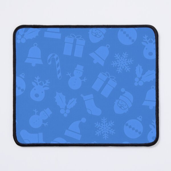 Item preview, Gráficos navideños azul claro sobre patrón azul designed and sold by PatternsPalette.