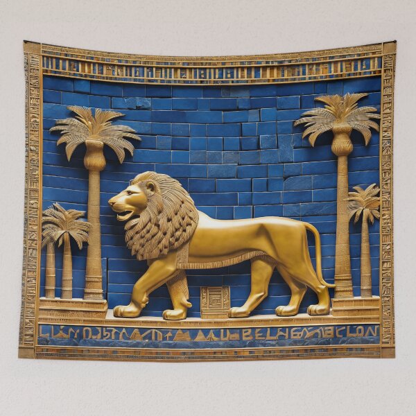 Item preview, Lion of Babylon, Mesopotamia, ancient civilization, cradle of civilization, palm trees designed and sold by Redbdon.