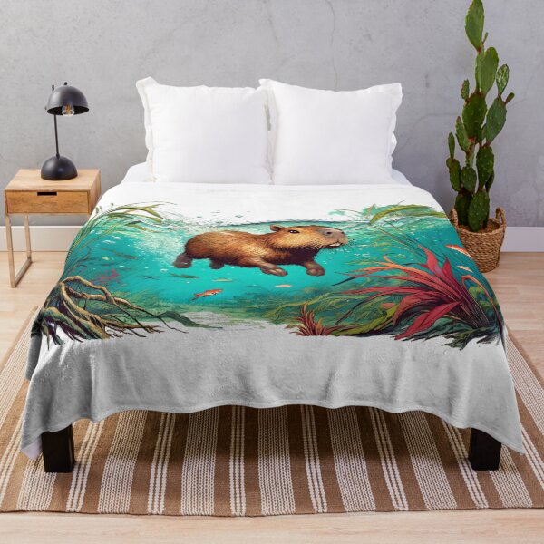 Item preview, Capybara swimming underwater designed and sold by h00ch2003.