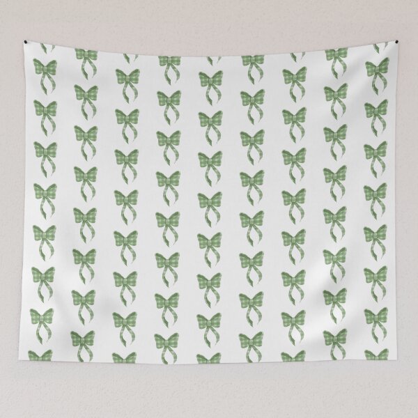 Item preview, green gingham bow designed and sold by oxxxenfree.
