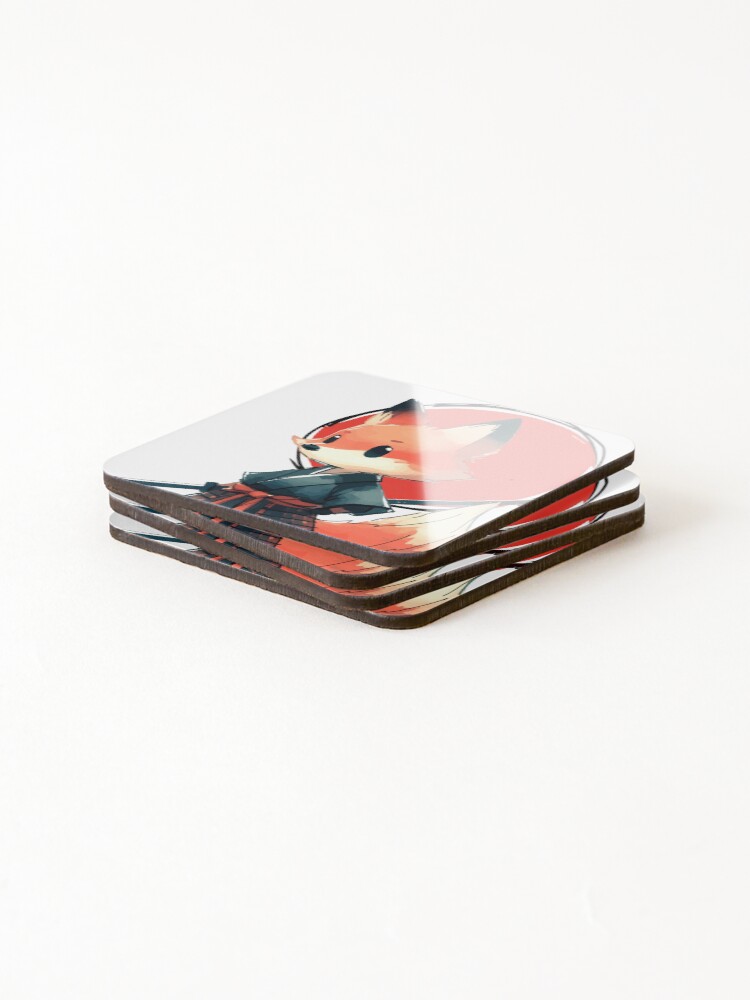 Thumbnail 4 of 5, Coasters (Set of 4), Kitsune! designed and sold by DesignByError.