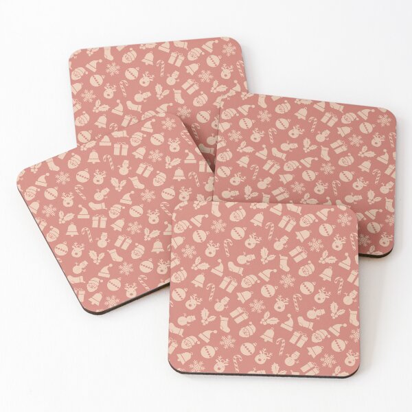 Item preview, Light Pink Christmas Graphics On Pink Pattern designed and sold by PatternsPalette.